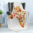 thumbnail image 4 of African Soft Flannel Fleece Throw Blanket, Map Different Famous and Savannah Style Artwork, Cozy Plush for Indoor and Outdoor Use, 50" x 60", Orange Brown, by Ambesonne, 4 of 5
