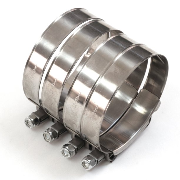 4 Red Hound Auto Premium 304 Stainless Steel TBolt Turbo Hose Clamps 3