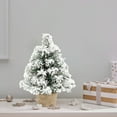 thumbnail image 2 of Small Tabletop Flocked Christmas Tree, Mini Artificial Table Xmas Tree for Desk Christmas Decorations, 2 of 6