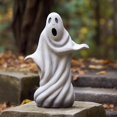 thumbnail image 2 of Spooky Ghost Garden Sculpture Halloween Adorable White Ghost Create Atmosphere Fun Decorative Ornament, 2 of 10