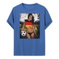 thumbnail image 3 of TSADFHJI Chemises pour Hommes Manches Courtes Drapeau d'Allemagne Imprimé Manches Courtes Col Rond T-Shirt Floral Tendance Mode Chemise de Base m Bleu, 3 of 6