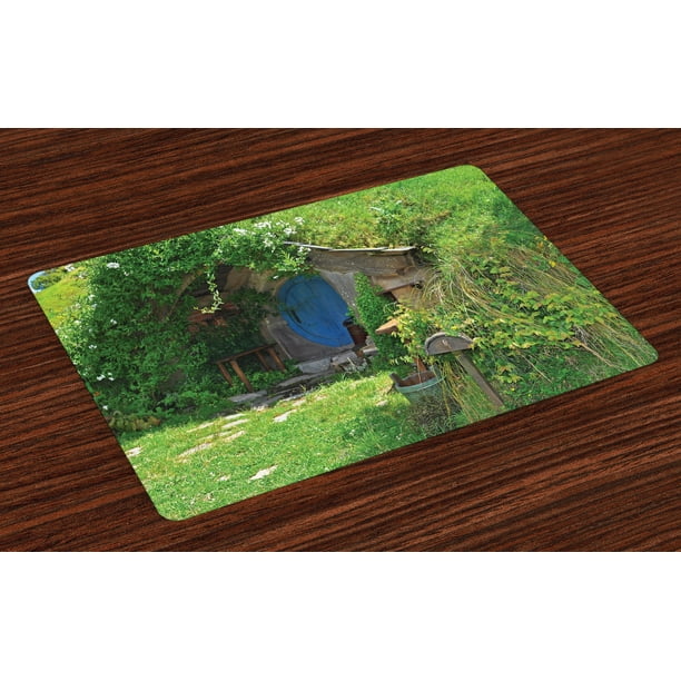 Hobbits Placemats Set of 4 Fantasy Hobbit Land House in Magical ...