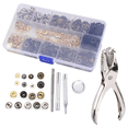thumbnail image 3 of 120 Set Snap Fastener Kit Leather 6 Color Metal Press Studs Installation Tools,120 sets * snap fasteners 1 * hole punch 4 * installation tools, 3 of 8