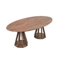 thumbnail image 2 of 80.56 Inch Living Room Dining Table, Modern With Robust Pedestal, Walnut Finish Stylish Stable For And Home, 2 of 4