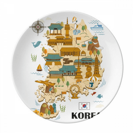 

Popular landmarks in South Korea Plate Decorative Porcelain Salver Tableware Dinner Dish