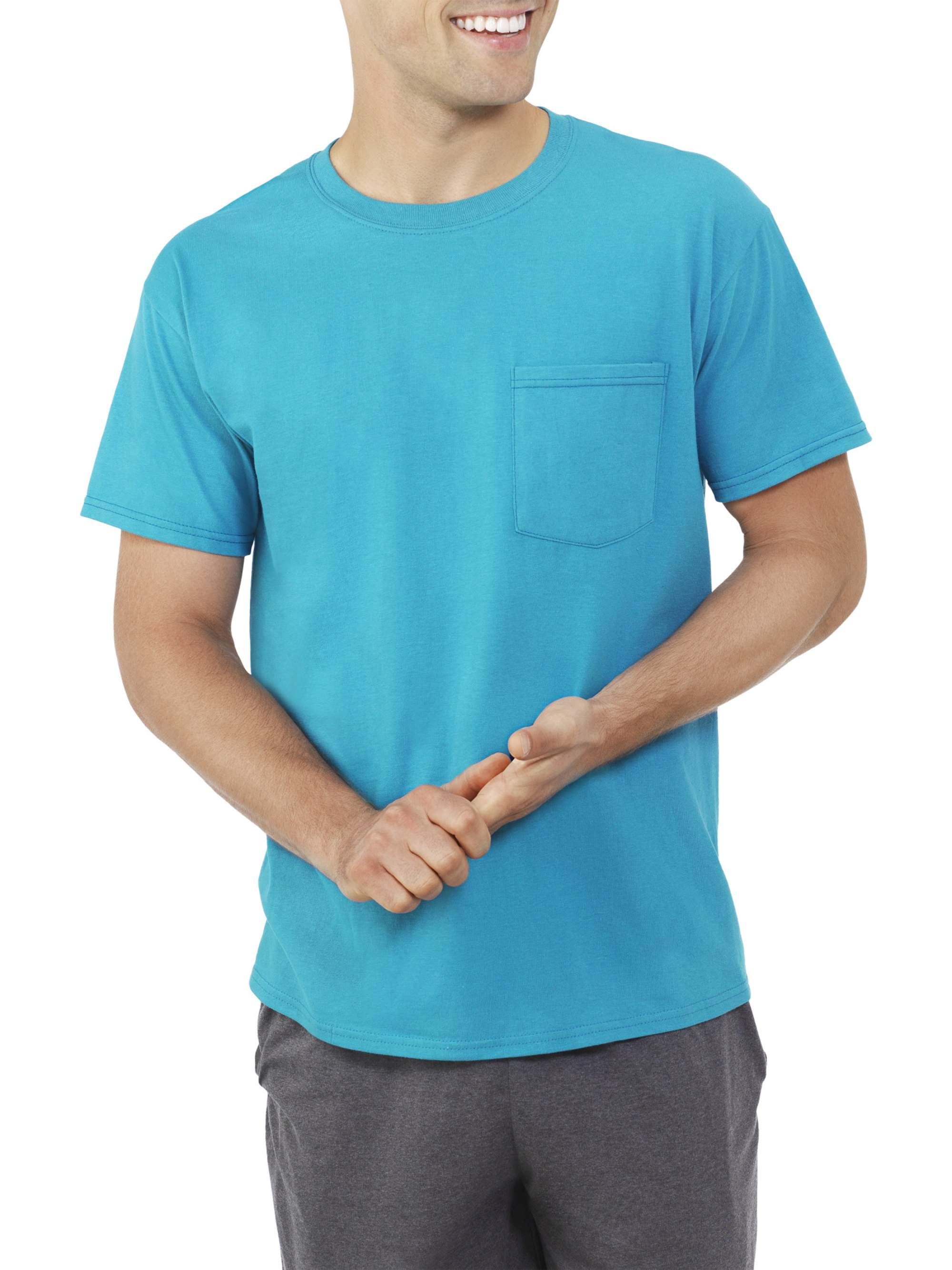 Fruit of the Loom Men's Eversoft Short Sleeve Pocket T-Shirt, up to Size 4XL - Walmart.com