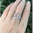 thumbnail image 2 of HeartsAndYou 2.4ct Natural Morganite Diamond Ring Halo Split Shank 100% 14k SOLID White Gold, 2 of 8