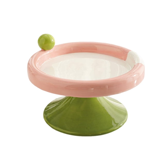 Comedero de cerámica para gatos, ideal para alimentar fácilmente a cachorros y gatitos, con bebedero y comedero de boca ancha.