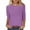 Purple, variant on RongHuan 3/4 Sleeve T Shirts for Women Plus Size V Neck Blouse Button Down T-Shirt Loose Fit Pullover Tops