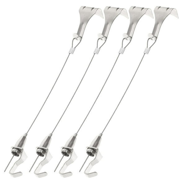 Tnarru 4x Picture Rail Hanging System, Picture Rail Hanging Set, Adjustable Hooks, Handmade, Sturdy Hardware for Living Room, Office, Home 1 m