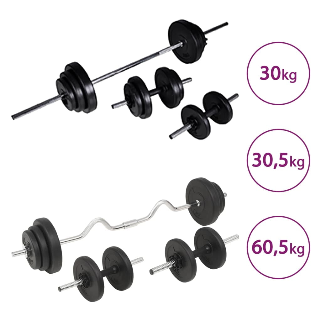 vidaXL Barbell and Dumbbell Set 66.1 lb