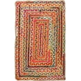 thumbnail image 2 of DecorAvenue Hand Woven Braided Farmhouse Jute Area Rug Beige Multi Color 4 ft x 6 ft, 2 of 7