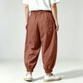 thumbnail image 6 of LYHaoo Boys Washed Crinkle Jogger Pants Loose Fit Casual Trousers For Kids Breathable Soft Elastic Waistband Streetwear School Pants for Boys(Brown), 6 of 7