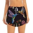 thumbnail image 2 of Gukieu Humming Bird Print Women's Sports Shorts with Drawstring Elastic Waistband for Running, Yoga, Fitness-Medium, 2 of 7