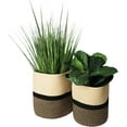 thumbnail image 4 of omh ORGANIZE MY HOME Decorative Baskets for Plants| 9- & 11-inch Pots for Indoor Plants | Floor Planter Pot Cover | Rope Plant Basket for Indoor (Medium 11" Round, Tan/Black), 4 of 6