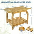 thumbnail image 2 of 2-Tier Bamboo Shower Bench for Inside Shower Shaving Legs, 25 Inch Waterproof Bathroom Bench Shower Stool with Storage Shelf, Safe & Stable for Seniors Adults Disabled Women, 2 of 14