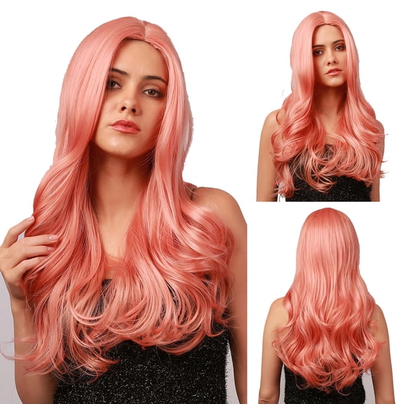 SUCS Women's Fashion Head Dyed Black Gradient Golden Long Straight Wig