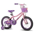 thumbnail image 1 of Vélo de 16 Pouces pour Enfants de 4 à 7 Ans avec Roues d'Entraînement, Violet/rose, 1 of 8