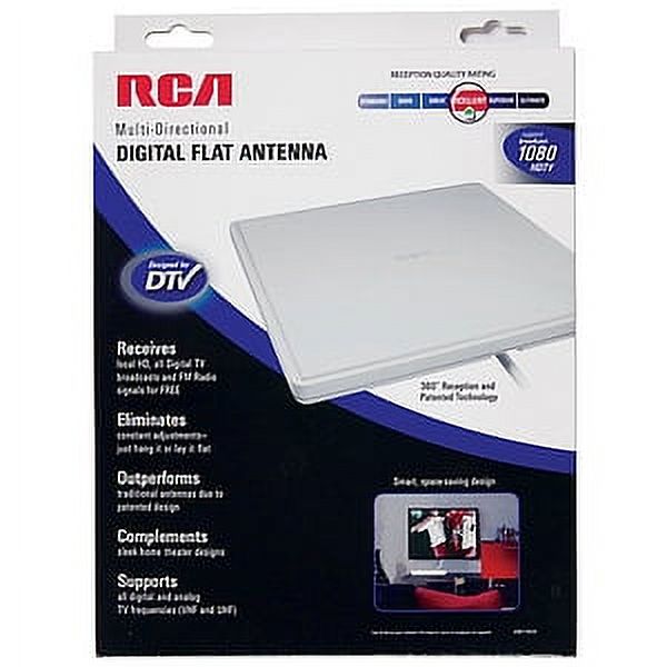 RCA Indoor Omni-Directional Flat Digital TV Antenna, Non-Amplified, 40-Mile Range - image 2 of 3