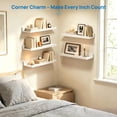 thumbnail image 5 of Sindcom 16inch Floating Shelves for Wall, Wall Shelves for Decor Storage, Wall Mounted Wood Shelves for Bedroom, Living Room, Bathroom, Kitchen, Picture Ledge Shelves, 5 Pack, White, 5 of 8