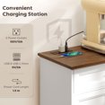 thumbnail image 4 of HOMCOM Buffet avec Station de Recharge, Bahut Rustique de 55 Pouces, Blanc, 4 of 10