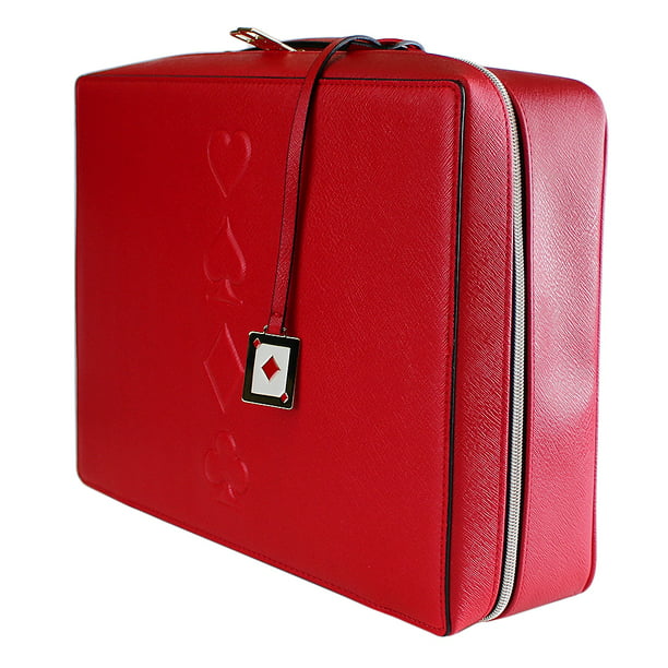 Estee Lauder Red w/Gold and Playing Cards Symbols Cosmetic Makeup Case Travel Bag Walmart.com
