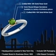 thumbnail image 2 of Gem Stone King 10K Two Tone Gold Green Tourmaline Engagement Ring for Women | 0.25 Cttw | Round 4MM | Gemstone October Birthstone | Size 6, 2 of 6