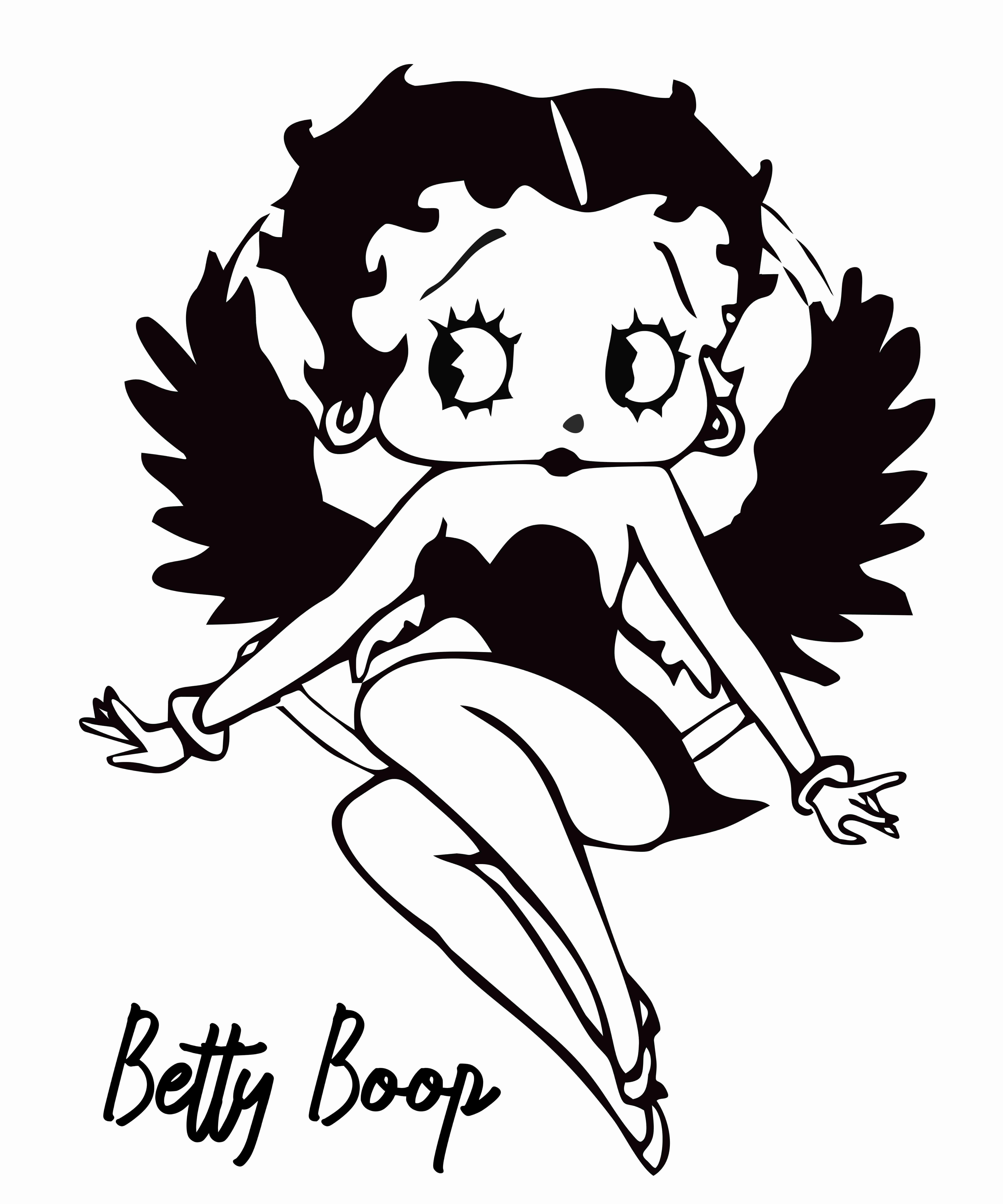 LARGE 21" Betty Boop hearts girls car bonnet side sticker graphic decal wall art 