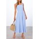 thumbnail image 4 of Vestido midi MEROKEETY para mujer 2025, verano, sin mangas, azul claro, 4 of 9