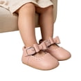 thumbnail image 4 of 2026 Girls Mary Jane Flats Bow Non- Soft Sole Princess First Walkers Sneaker Wedding Dress Shoes(12-18 Month,Pink), 4 of 4