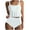 White, variant on Fnooota Womens Tankini Swimsuits 2 Piece, Printed Summer High Waisted Swimsuit Tops with Bottoms Pink Size S-2XL