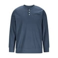 thumbnail image 5 of ZCFZJW Henley Knit Shirts for Men Big and Tall Regular Fit Casual Fall Spring Waffle Knited Quarter Button up Athletic T-Shirts Loose Lightweight Cozy Knitwear Tops with Pockets Navy XXXXXL, 5 of 9