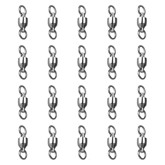 Osdhezcn 20Pcs Stainless Rolling Swivels Bearing Swivels Line Connector Barrels Swivels