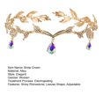 thumbnail image 7 of Eoperou Wedding Hair Tiara Shiny Rhinestone Bridal Crown Leaves Shape Adjustable Tiara Wedding Hair Accessories Headpieces Head Jewelry, 7 of 7