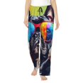 thumbnail image 1 of Fotbe Rainbow Bulldog Sunglasses Pantalones de Pijama para Mujer, Pantalones de Dormir, Pantalones Pj con Cordón y Bolsillos-Medium, 1 of 6