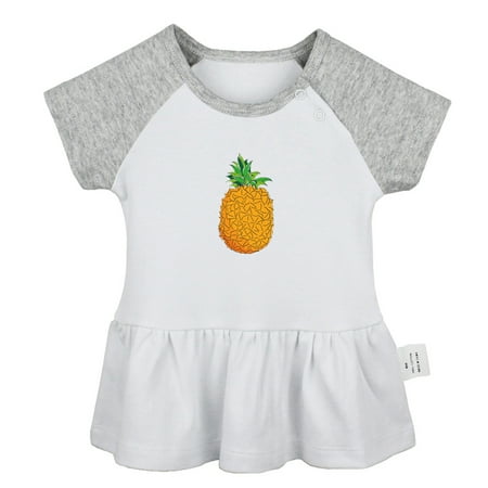 

Fruit Pineapple Pattern Dresses For Baby Newborn Babies Skirts Infant Princess Dress 0-24M Kids Graphic Clothes (Gray Raglan Dresses 6-12 Months)