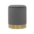 thumbnail image 1 of Taburete Otomano MIREL con Almacenamiento de Terciopelo Gris, 1 of 7