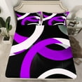 thumbnail image 2 of Erosebridal Geometric Round Full Sheet Sets,Black Purple Bedding Full Size,Abstract Artwork Bed Sheets Set Full Size,Lightweight Circle Room Decor,4pcs, 2 of 7