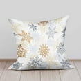 thumbnail image 2 of Throw Pillow Covers,Set of 2 Pillowcase Decor for Couch Sofa Bedroom Car Living Room,Golden Grey Flower Snowflake Christmas Size 18 * 18 inch, 2 of 6
