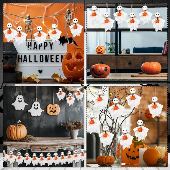 SPOORYYO Small Pumpkin Ghost Pendant for Halloween Home Decoration