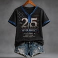 thumbnail image 3 of 9/11 25th Anniversary Shirt Womens WE Will Never Forget Tee Shirts | Lightweight Fabric, V Neck Short Sleeve Tops, American Flag, 2001-2026 25Th Anniversary Tops, Patriotic Honor Tee Shirt,M, 3 of 5