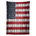 thumbnail image 3 of USA Tablecloth, Fourth of July Independence Day Adorn National Democracy Art Rough Wood Print, Rectangular Table Cover for Dining Room Kitchen Decor, 60" X 84", Red Blue, by Ambesonne, 3 of 4