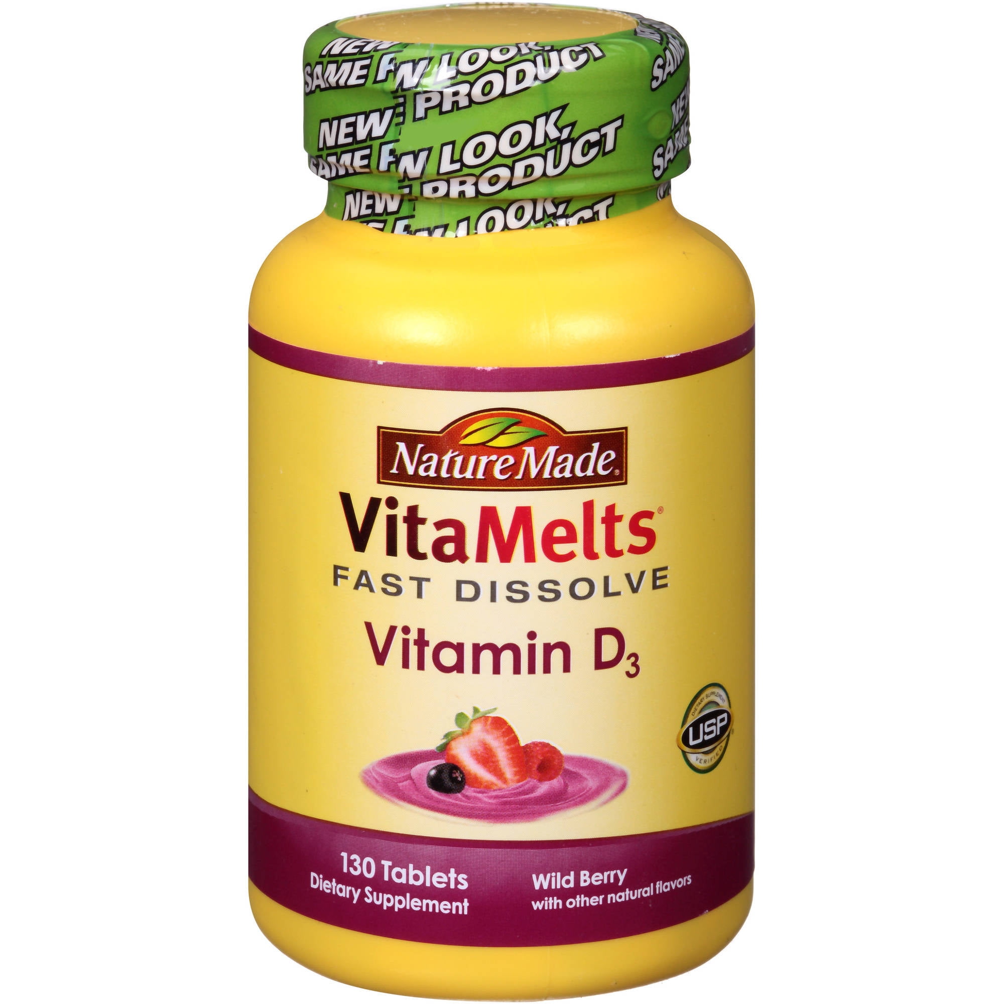 Nature Made Vitamelts Fast Dissolve Wild Berry Vitamin D3 Dietary Supplement 130 Count Walmart Com Walmart Com