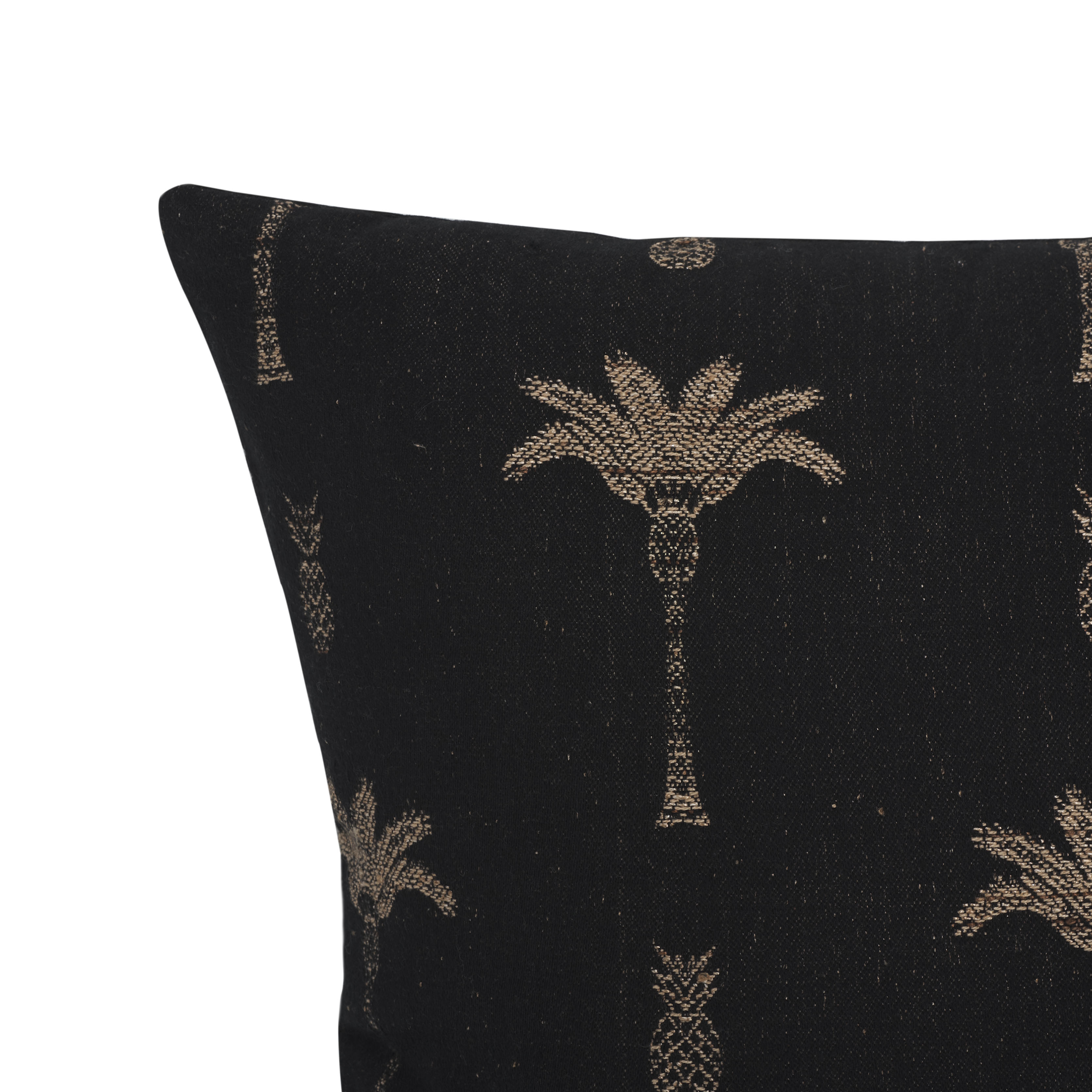 Safavieh Reya 20" x 20" Rustic Viscose Decorative Pillows, Black/Beige