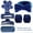Dark Blue Headband Hairpin 16-piece Set (OPP Pack), variant on 16 Pack Skincare Hair Accessories Set, Bow Spa Headbands, Claw Clips, Wrist Wash Bands & Seamless Hair Ties for Makeup Washing Face