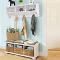 thumbnail image 1 of Costway Hanging Entryway Cubbie Storage Shelf Wall Mount Coat Rack w/ Hooks White, 1 of 7