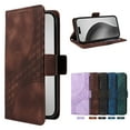 thumbnail image 4 of ELEHOLD For iPhone 16 Pro Leather Wallet Phone Case, Embossed Diamond Folio Flip Cover, Card Holder Cash Slot, Stand Support, Wrist Strap Lanyard -Coffee, 4 of 10