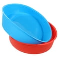 thumbnail image 4 of MasteelfCA 2PCS 8 Inch DIY Silicone Mousse Plates Cake Pan Comal Round Baking Mold Nonstick Bakeware for Pudding Dessert Fruit Pie (Random Color), 4 of 8