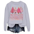 thumbnail image 4 of Wancir Tree Tops Glisten and Children Listen to Nothing Sweatshirts Women Christmas Trees Print Long Sleeve Pullover, 4 of 4