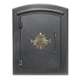 thumbnail image 3 of Qualarc MAN-1401-BL Not Applicable Manchester Column Mount Rust Free Cast Aluminum Mailbox with"Decorative Scroll Logo" in Black, 3 of 3